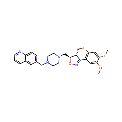 COc1cc2c(cc1OC)C1=NO[C@@H](CN3CCN(Cc4ccc5ncccc5c4)CC3)[C@@H]1CO2 ZINC000022930638