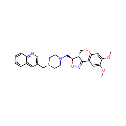 COc1cc2c(cc1OC)C1=NO[C@@H](CN3CCN(Cc4cnc5ccccc5c4)CC3)[C@@H]1CO2 ZINC000022930641