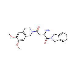 COc1cc2c(cc1OC)CN(C(=O)C[C@@H](N)C(=O)N1Cc3ccccc3C1)CC2 ZINC000014949364