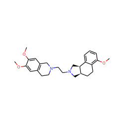 COc1cc2c(cc1OC)CN(CCN1C[C@@H]3CCc4c(OC)cccc4[C@@H]3C1)CC2 ZINC000022941853