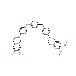 COc1cc2c(cc1OC)CN(c1cc[n+](Cc3ccc(C[n+]4ccc(N5CCc6cc(OC)c(OC)cc6C5)cc4)cc3)cc1)CC2 ZINC000072133973