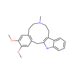 COc1cc2c(cc1OC)Cc1[nH]c3ccccc3c1CCN(C)CC2 ZINC000013808576