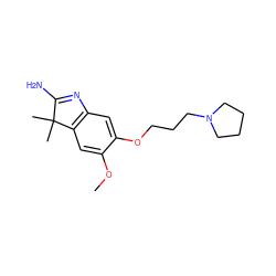 COc1cc2c(cc1OCCCN1CCCC1)N=C(N)C2(C)C ZINC000103245002