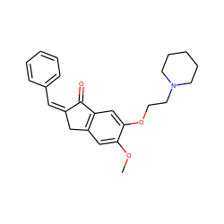 COc1cc2c(cc1OCCN1CCCCC1)C(=O)/C(=C\c1ccccc1)C2 ZINC000084713255