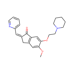 COc1cc2c(cc1OCCN1CCCCC1)C(=O)/C(=C\c1ccccn1)C2 ZINC000084714172