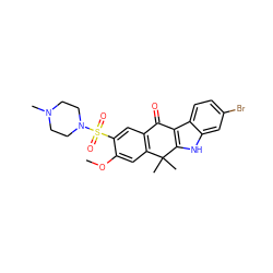 COc1cc2c(cc1S(=O)(=O)N1CCN(C)CC1)C(=O)c1c([nH]c3cc(Br)ccc13)C2(C)C ZINC000114800089