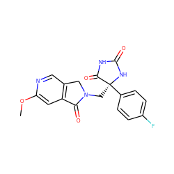 COc1cc2c(cn1)CN(C[C@@]1(c3ccc(F)cc3)NC(=O)NC1=O)C2=O ZINC000049113226