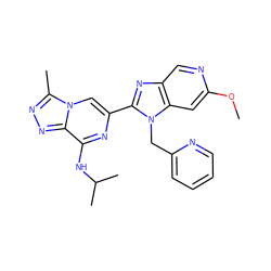 COc1cc2c(cn1)nc(-c1cn3c(C)nnc3c(NC(C)C)n1)n2Cc1ccccn1 ZINC000209315625