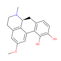 COc1cc2c3c(c1)-c1c(ccc(O)c1O)C[C@@H]3N(C)CC2 ZINC000029478807