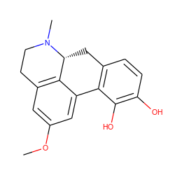 COc1cc2c3c(c1)-c1c(ccc(O)c1O)C[C@H]3N(C)CC2 ZINC000003646006