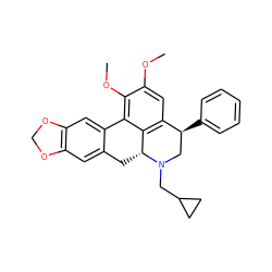 COc1cc2c3c(c1OC)-c1cc4c(cc1C[C@H]3N(CC1CC1)C[C@@H]2c1ccccc1)OCO4 ZINC000473083592