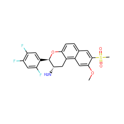 COc1cc2c3c(ccc2cc1S(C)(=O)=O)O[C@H](c1cc(F)c(F)cc1F)[C@@H](N)C3 ZINC001772611370