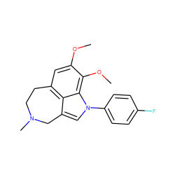 COc1cc2c3c(cn(-c4ccc(F)cc4)c3c1OC)CN(C)CC2 ZINC000028105270