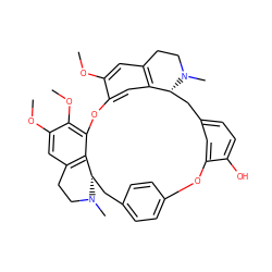 COc1cc2c3cc1Oc1c(OC)c(OC)cc4c1[C@H](Cc1ccc(cc1)Oc1cc(ccc1O)C[C@H]3N(C)CC2)N(C)CC4 ZINC000030726947