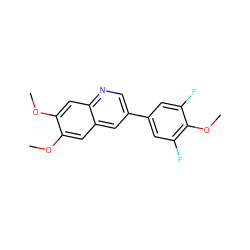 COc1cc2cc(-c3cc(F)c(OC)c(F)c3)cnc2cc1OC ZINC000003834043