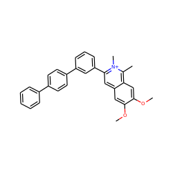 COc1cc2cc(-c3cccc(-c4ccc(-c5ccccc5)cc4)c3)[n+](C)c(C)c2cc1OC ZINC000068247004