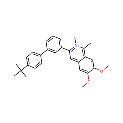 COc1cc2cc(-c3cccc(-c4ccc(C(C)(C)C)cc4)c3)[n+](C)c(C)c2cc1OC ZINC000095560988