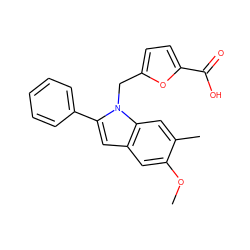 COc1cc2cc(-c3ccccc3)n(Cc3ccc(C(=O)O)o3)c2cc1C ZINC000169701327