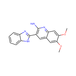 COc1cc2cc(-c3nc4ccccc4[nH]3)c(N)nc2cc1OC ZINC000000099991