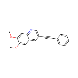 COc1cc2cc(C#Cc3ccccc3)cnc2cc1OC ZINC000003834029