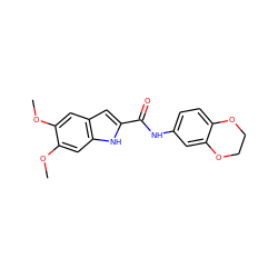 COc1cc2cc(C(=O)Nc3ccc4c(c3)OCCO4)[nH]c2cc1OC ZINC000005323373