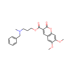 COc1cc2cc(C(=O)OCCCN(C)Cc3ccccc3)c(=O)oc2cc1OC ZINC000095596097