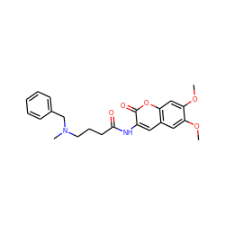 COc1cc2cc(NC(=O)CCCN(C)Cc3ccccc3)c(=O)oc2cc1OC ZINC000095593351