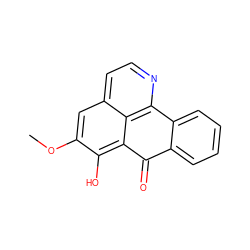 COc1cc2ccnc3c2c(c1O)C(=O)c1ccccc1-3 ZINC000073196294