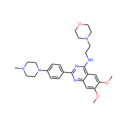 COc1cc2nc(-c3ccc(N4CCN(C)CC4)cc3)nc(NCCN3CCOCC3)c2cc1OC ZINC000095567877