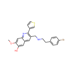COc1cc2nc(-c3ccsc3)c(CNCCc3ccc(Br)cc3)cc2cc1O ZINC000064538988