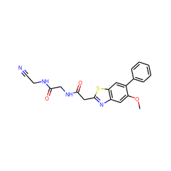 COc1cc2nc(CC(=O)NCC(=O)NCC#N)sc2cc1-c1ccccc1 ZINC000139331927