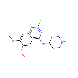 COc1cc2nc(Cl)nc(NC3CCN(C)CC3)c2cc1OC ZINC000036382494