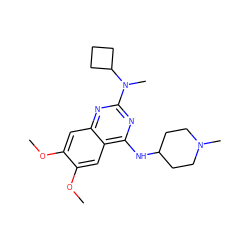 COc1cc2nc(N(C)C3CCC3)nc(NC3CCN(C)CC3)c2cc1OC ZINC001772579341