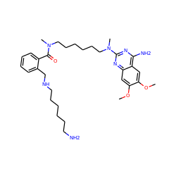 COc1cc2nc(N(C)CCCCCCN(C)C(=O)c3ccccc3CNCCCCCCN)nc(N)c2cc1OC ZINC000027550475