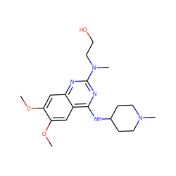 COc1cc2nc(N(C)CCO)nc(NC3CCN(C)CC3)c2cc1OC ZINC001772619077