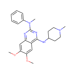 COc1cc2nc(N(C)c3ccccc3)nc(NC3CCN(C)CC3)c2cc1OC ZINC001772579312