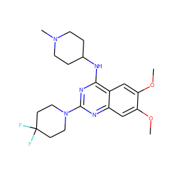 COc1cc2nc(N3CCC(F)(F)CC3)nc(NC3CCN(C)CC3)c2cc1OC ZINC001772627975