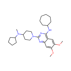 COc1cc2nc(N3CCC(N(C)C4CCCC4)CC3)nc(NC3CCCCCC3)c2cc1OC ZINC000040379715