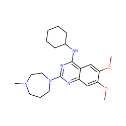 COc1cc2nc(N3CCCN(C)CC3)nc(NC3CCCCC3)c2cc1OC ZINC000036382875