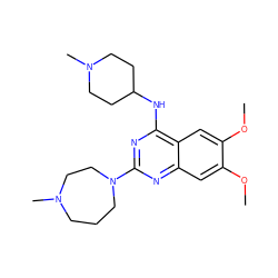 COc1cc2nc(N3CCCN(C)CC3)nc(NC3CCN(C)CC3)c2cc1OC ZINC000036382497