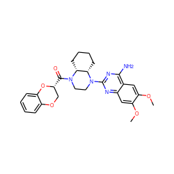 COc1cc2nc(N3CCN(C(=O)[C@@H]4COc5ccccc5O4)[C@@H]4CCCC[C@@H]43)nc(N)c2cc1OC ZINC000043014443