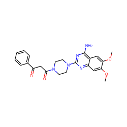 COc1cc2nc(N3CCN(C(=O)CC(=O)c4ccccc4)CC3)nc(N)c2cc1OC ZINC000000600636