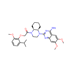 COc1cc2nc(N3CCN(C(=O)COc4c(OC)cccc4C(C)C)[C@H]4CCCC[C@H]43)nc(N)c2cc1OC ZINC000142706956