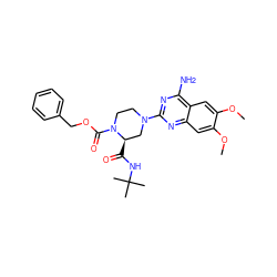 COc1cc2nc(N3CCN(C(=O)OCc4ccccc4)[C@H](C(=O)NC(C)(C)C)C3)nc(N)c2cc1OC ZINC000084638100