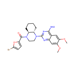 COc1cc2nc(N3CCN(C(=O)c4ccc(Br)o4)[C@H]4CCCC[C@@H]43)nc(N)c2cc1OC ZINC000103275768