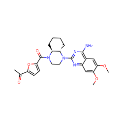 COc1cc2nc(N3CCN(C(=O)c4ccc(C(C)=O)o4)[C@H]4CCCC[C@@H]43)nc(N)c2cc1OC ZINC000103274359