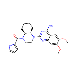 COc1cc2nc(N3CCN(C(=O)c4ccc[nH]4)[C@H]4CCCC[C@H]43)nc(N)c2cc1OC ZINC000028713898