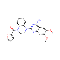 COc1cc2nc(N3CCN(C(=O)c4ccco4)[C@H]4CCCC[C@H]43)nc(N)c2cc1OC ZINC000002385764