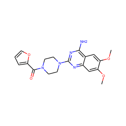 COc1cc2nc(N3CCN(C(=O)c4ccco4)CC3)nc(N)c2cc1OC ZINC000095616601