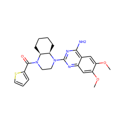 COc1cc2nc(N3CCN(C(=O)c4cccs4)[C@H]4CCCC[C@H]43)nc(N)c2cc1OC ZINC000028713897